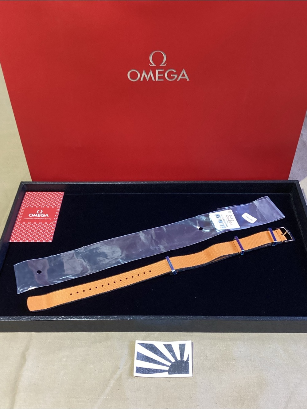Omega Nylon Strap Polyamide, Black and Orange Ref. 031CWZ010648 20mm